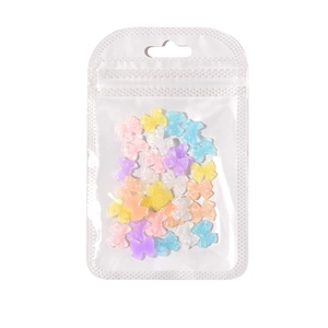 Charmantes de nœuds 3D aurore multicolores pour nail art créatif en sachet clair