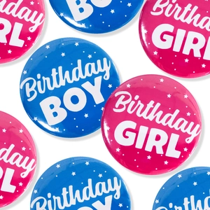 Birthday Button Badge Round Tinplate Pin For Boy And Girl Party Decoration Props Stars Pattern