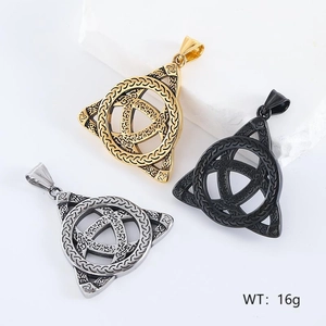 Pendentifs nœud celtique Viking vintage en finitions or, argent et noir