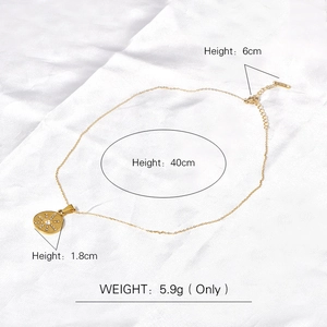 Gold stainless steel star pendant necklace with cubic zirconia and K18 hallmark detail