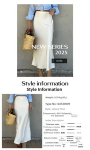 Detail view of white satin skirt with high waist design and brown belt accessories