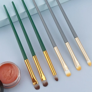 6-piece professional eyeshadow and eyeliner brush set with synthetic gradient bristles
