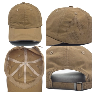 Detailweergave van de nylon baseballpet met lasergesneden gaten en metalen gespsluiting