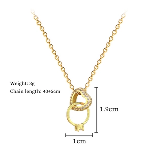 Dettagli collana cuore oro: peso 3g, catena 40+5cm e dimensioni pendente 1,9x1cm