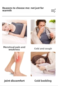 Detail showing foot warmer relief for cramps, cold relief, joint pain and warm bedding