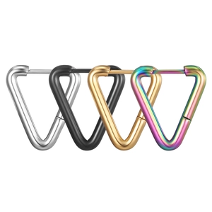 Triangle Hoop Earrings Stainless Steel Geometric Irregular Round Wire Punk Minimalist Fashionable Unisex Jewelry
