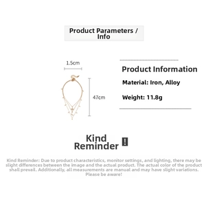 Detailed view of 47cm gold star and moon layered necklace with 11.8g alloy pendants
