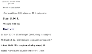 Size chart for halter neck tiered mini dress showing measurements in centimeters