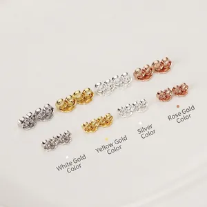 925 Sterling silver earring backs in white gold, gold, silver and rose gold finishes