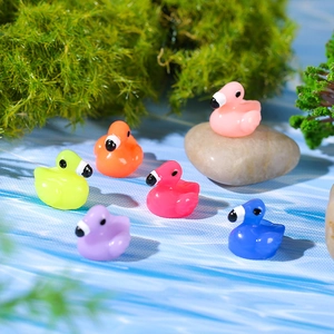 Miniature colorful resin flamingo and duck figurines for DIY micro landscape bonsai garden decor