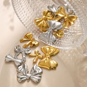 Ciondoli Fiocco In Acciaio Inossidabile 304 Charms A Fiocco Per Creazione Di Gioielli Fai Da Te Accessori Collana Orecchini