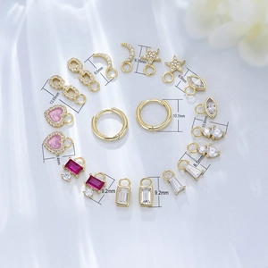 Detailed size specifications for sterling silver gold plated zircon earrings pendants