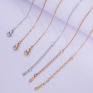 Minimalist 18k gold plated stainless steel cable necklace chains in gold, rose gold and silver