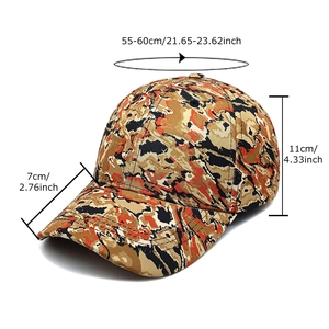 Graffiti camo baseball cap with 55-60cm adjustable head size and retro hip hop style