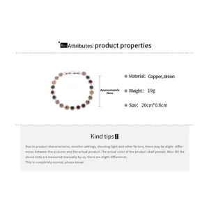 Spécifications techniques détaillées du bracelet géométrique en cuivre et zircons colorés