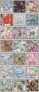 Detail view of 18 diverse waterproof PVC sticker themes including space and sports motifs