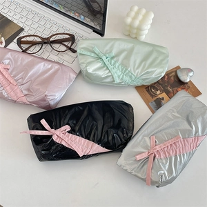 Set di 4 astucci per matite carini con fiocco in colori pastello per ragazze e studenti