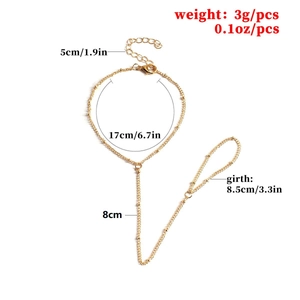 Chaîne de main dorée à perles pour femmes avec spécifications de taille et poids de 3g
