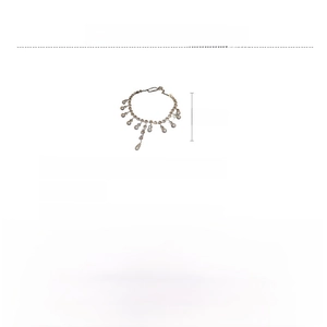 Detailed view of luxury gold pearl necklace with teardrop zircon and rhinestone accents