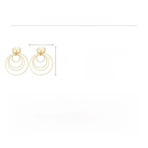 Scheda tecnica con dimensioni 7,5x5,5 cm per orecchini a strati dorati con strass fini