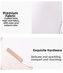 Close-up of white lychee pattern leather and elegant champagne gold hardware details