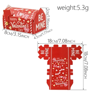 Scatola regalo cassetta postale rossa San Valentino con cuori, 8x5x4,5cm