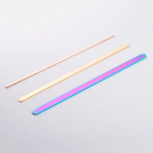 DIY stainless steel flat bars in rose gold, gold, and iridescent finishes for bangles