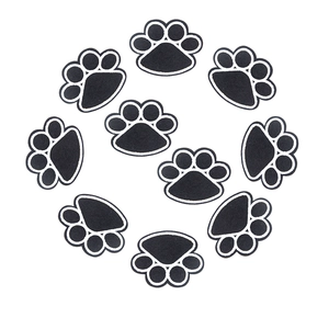 Glow-in-the-dark animal paw print embroidery patches for DIY clothing decoration