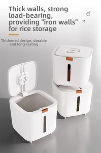 Detail of thickened walls and airtight seals on food-grade cereal storage containers