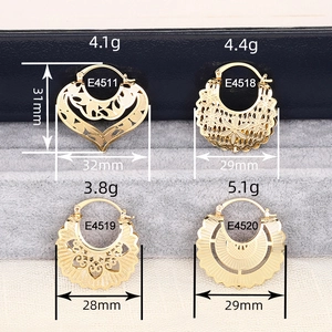 Hollow heart and floral gold hoop earrings in four elegant Middle Eastern styles