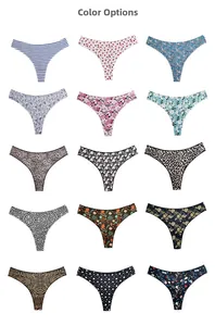 Flache Gitteransicht mit 15 verschiedenen Leopard- und Blumenmuster Damen-Thongs
