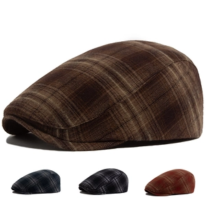 Flat Cap Retro Plaid Cotton British Style Adjustable Newsboy Ivy Hat For Men And Women Fashion Classic