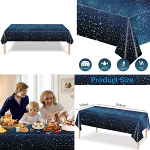 Starry sky theme disposable PE tablecloth for space parties and kids birthdays 137x274cm