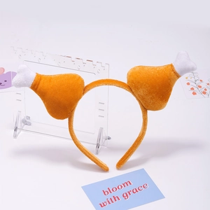Creative Thanksgiving turkey drumstick headband made of soft plush for party costume decor