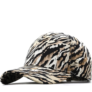 Fashion Tiger Stripe Print Cotton Baseball Cap Adjustable Metal Buckle Animal Pattern Casual Outdoor Sun Hat For Women Men