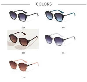 Detailed comparison of five oversized polygonal cat-eye sunglasses in various trendy colors