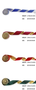 Christmas velvet ribbons in four colors with weight and size specifications details