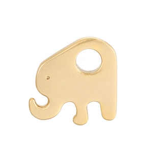 Pendentif éléphant doré poli en acier inoxydable au design minimaliste et élégant