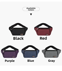Multiple colors of durable Oxford fabric sports waist bags with earphone hole and zipper