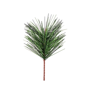 Artificial snowy pine branch with green needles for DIY Christmas wreath decoration