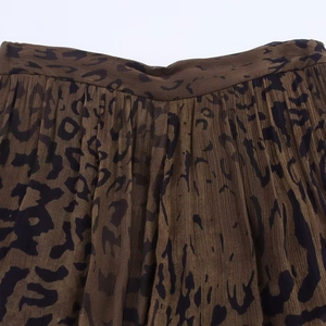 Pantaloni harem con stampa leopardata marrone e dettagli a pieghe in vita