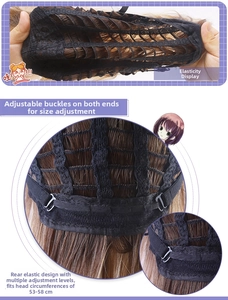 Cosplay Perücken Innenkappe mit verstellbaren elastischen Bändern für bequemen Sitz.