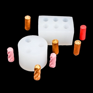 Silicone Candle Mold Cylindrical Spiral Shape DIY Handmade Soap Aromatherapy Plaster Resin Crafting Tool