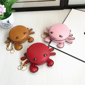 Crab Shape Coin Purse PU Leather Animal Crossbody Bag For Women Girls Cute Cartoon Shoulder Handbag Pendant