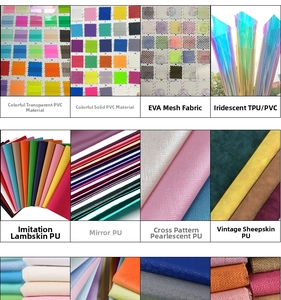 Macro details of waterproof PVC, TPU and PU leather materials for toiletry bags