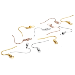 DIY stainless steel earring hooks with beads in gold, silver and rose gold finishes