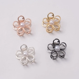 Flower Hair Claw Clip Alloy Hollow Out With Imitation Artificial Pearl Elegant Sweet Fashion Hair Accessory For Women Girls