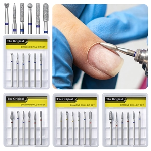 Diamond Nail Drill Bits Tungsten Carbide Professional Electric Manicure Machine Cuticle Dead Skin Remover Tools Case