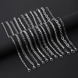 Polished stainless steel Cuban and rope chain bracelets for men in silver finish