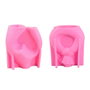 Set de dos moldes de silicona rosa para jarrones de yeso y decoraciones de bodas